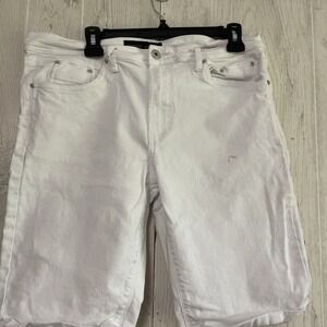 Free Planet Men's 34 White Cotton Blend Stretch Twill Casual Bermuda Shorts